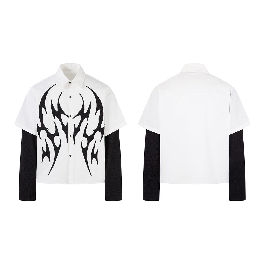 Faux-layered shirt – White