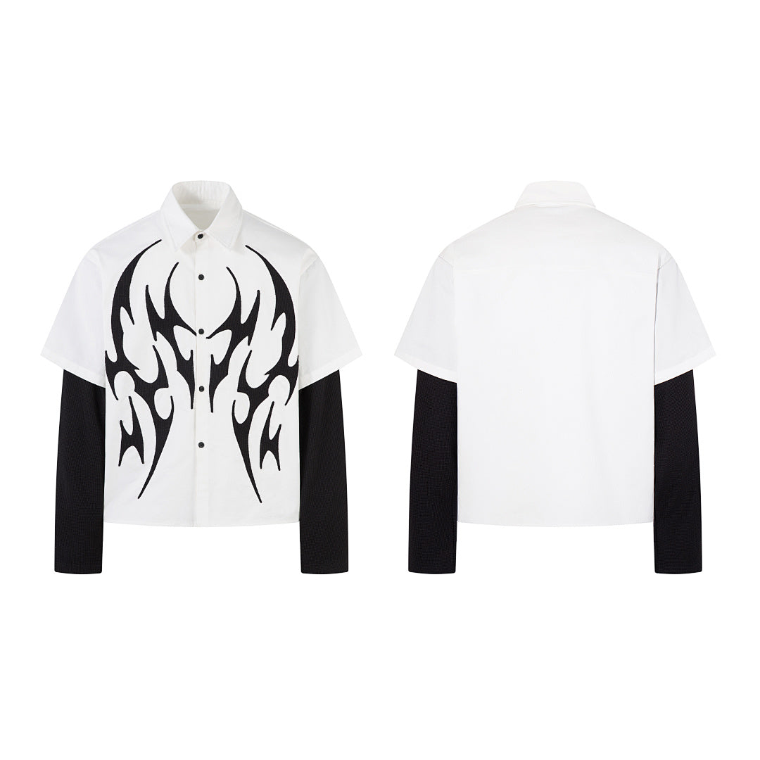 Faux-layered shirt – White
