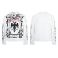 Waffle-knit long-sleeve T-shirt, white