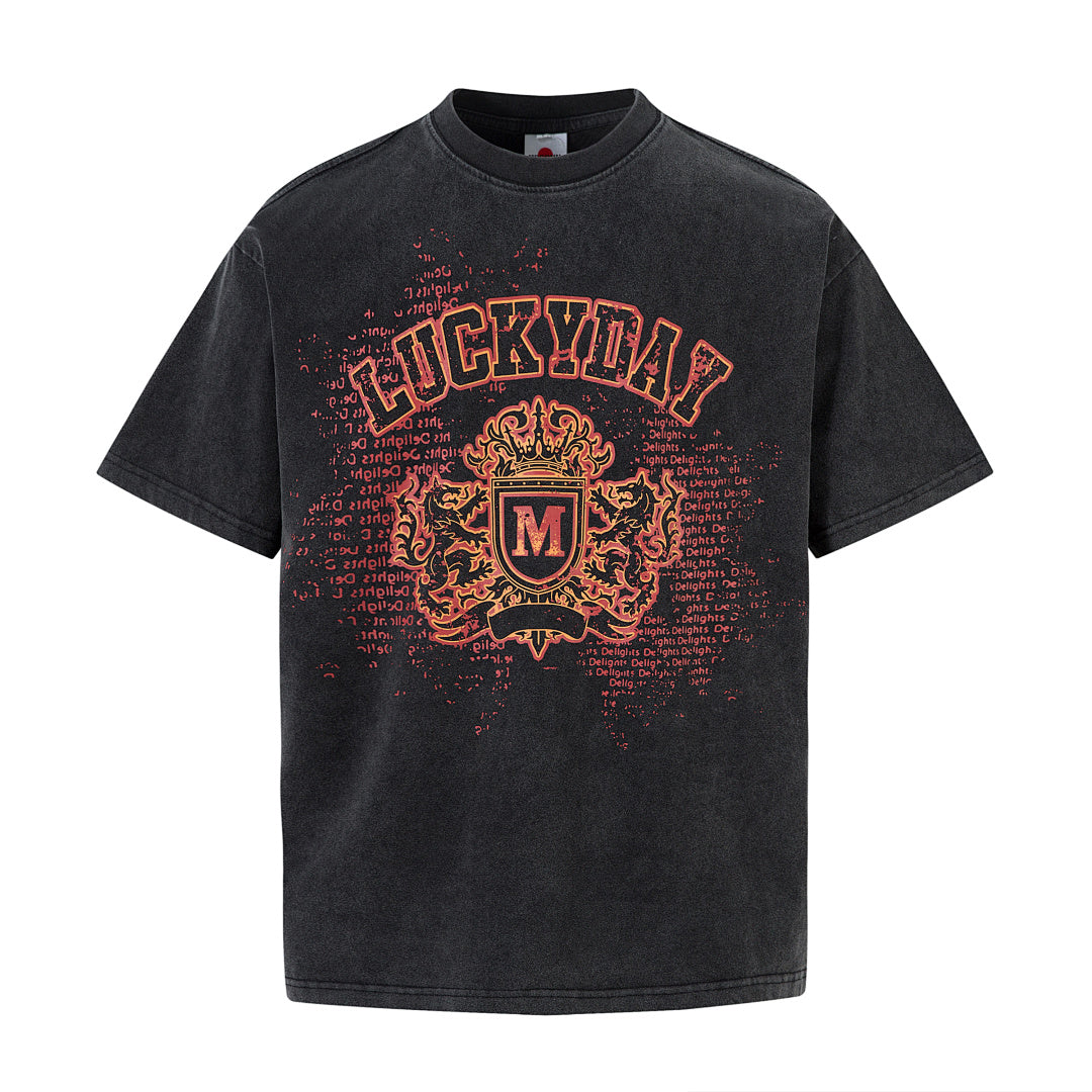 Washed short-sleeve T-shirt