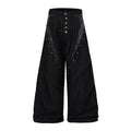 Raw denim jeans, black