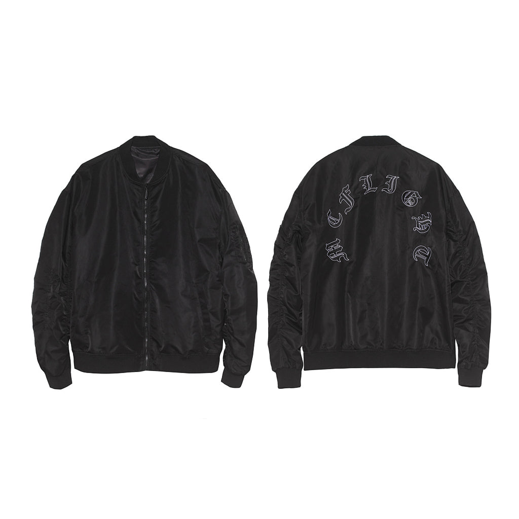 Bomber jacket — dark pink, gray, black