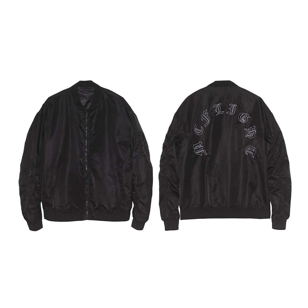 Bomber jacket — dark pink, gray, black