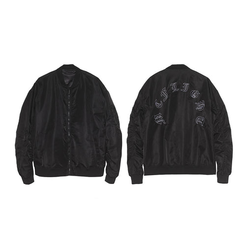 Bomber jacket — dark pink, gray, black