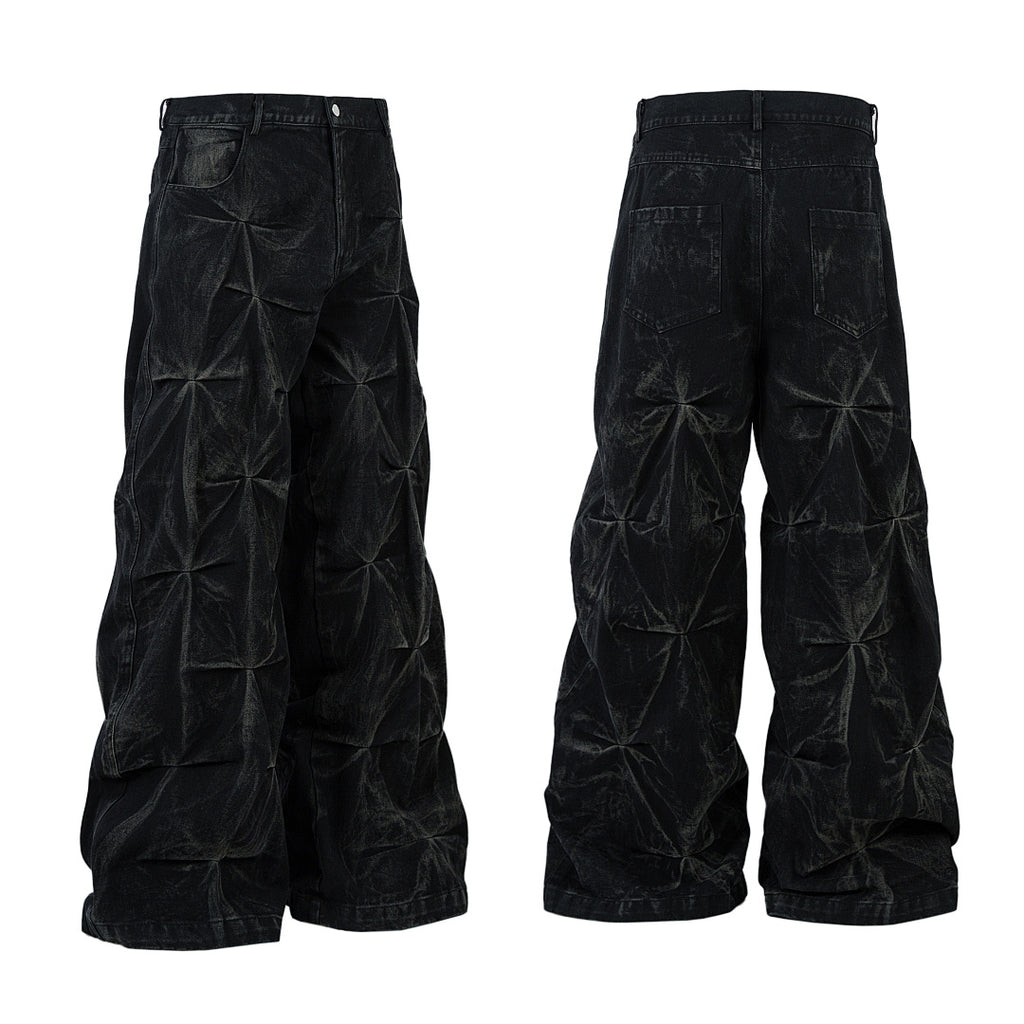 Pleated Denim Trousers