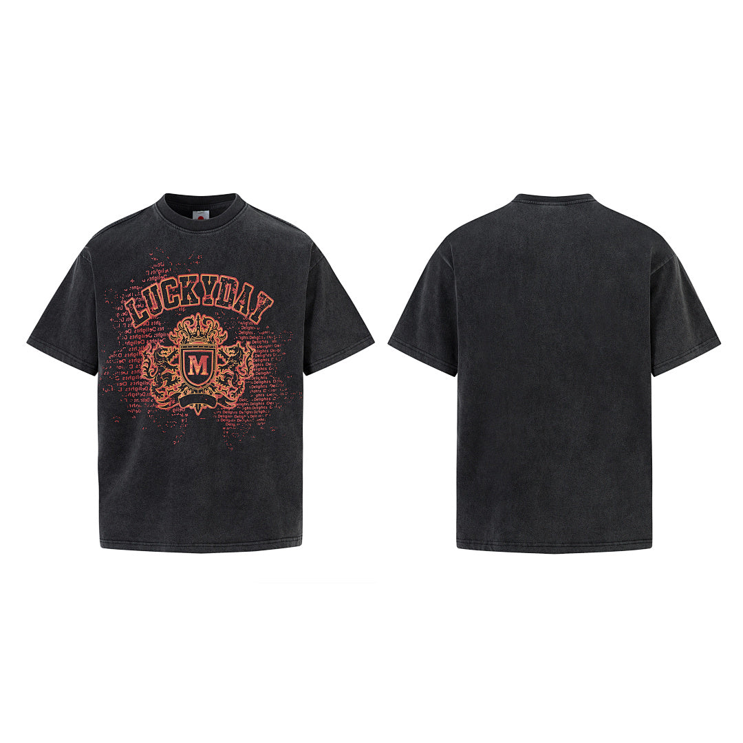 Washed short-sleeve T-shirt