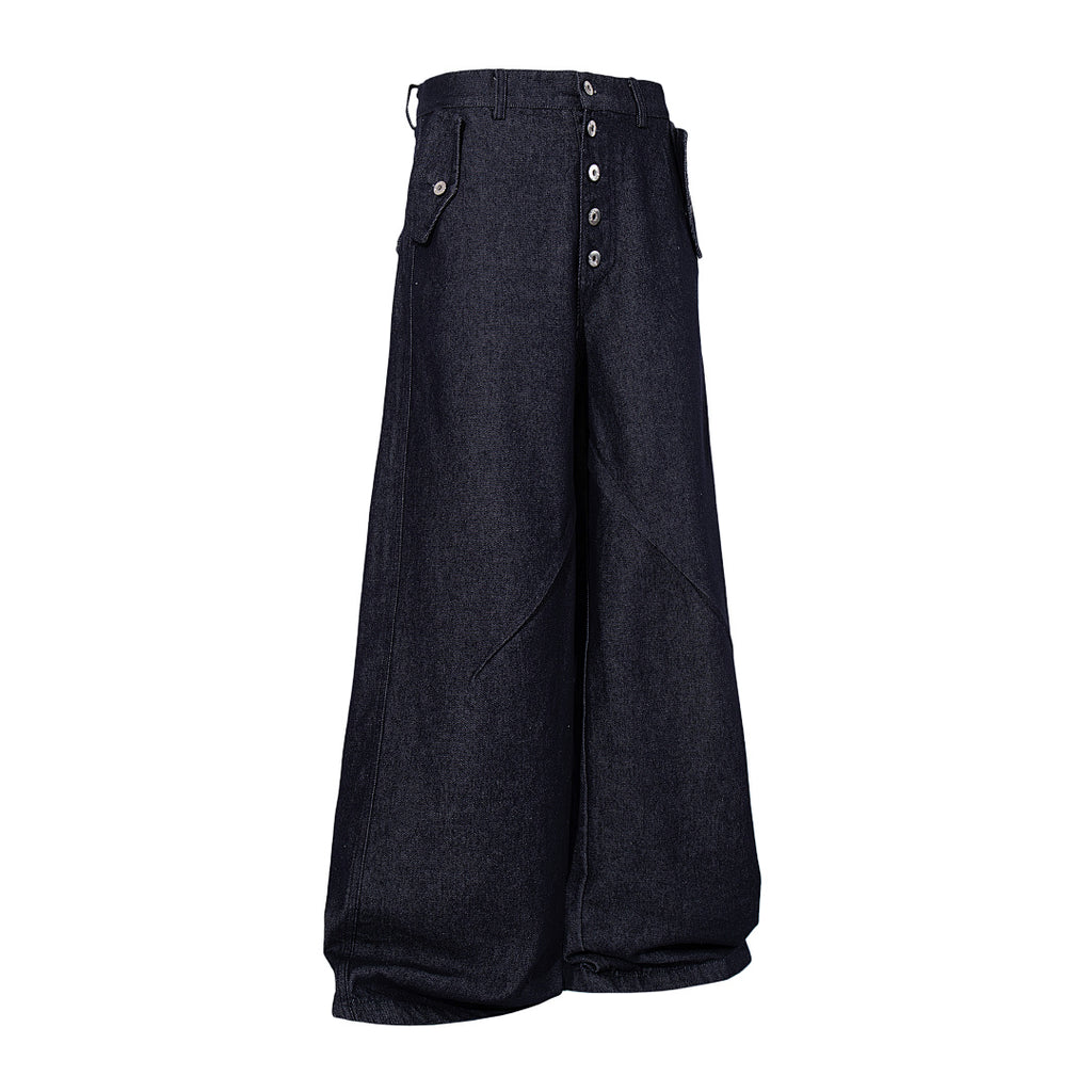 Raw denim jeans, blue