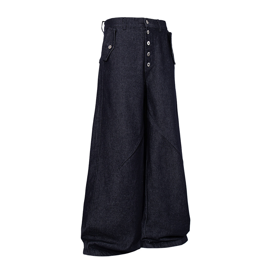 Raw denim jeans, blue