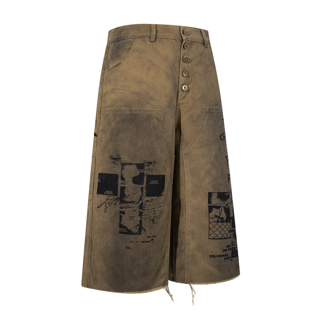 Logging capri pants, khaki