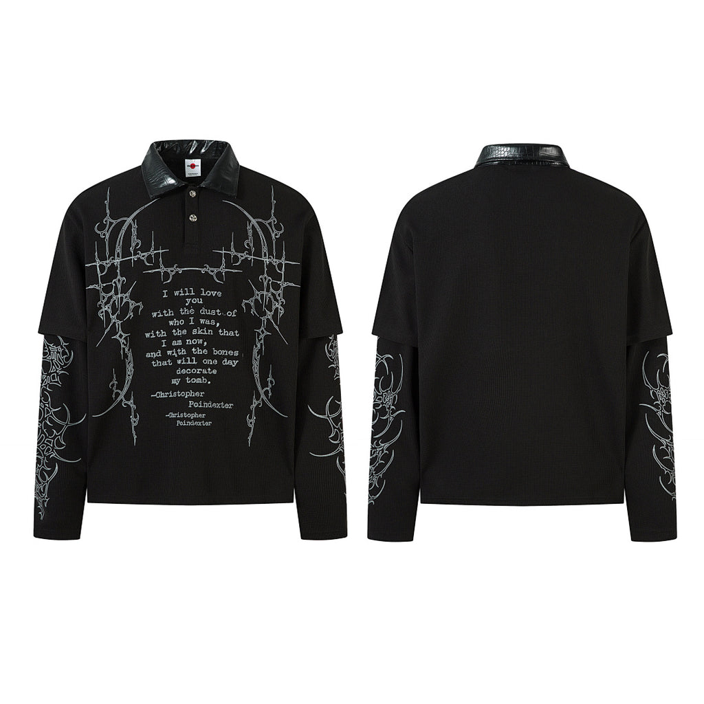 Faux-layered long-sleeve T-shirt