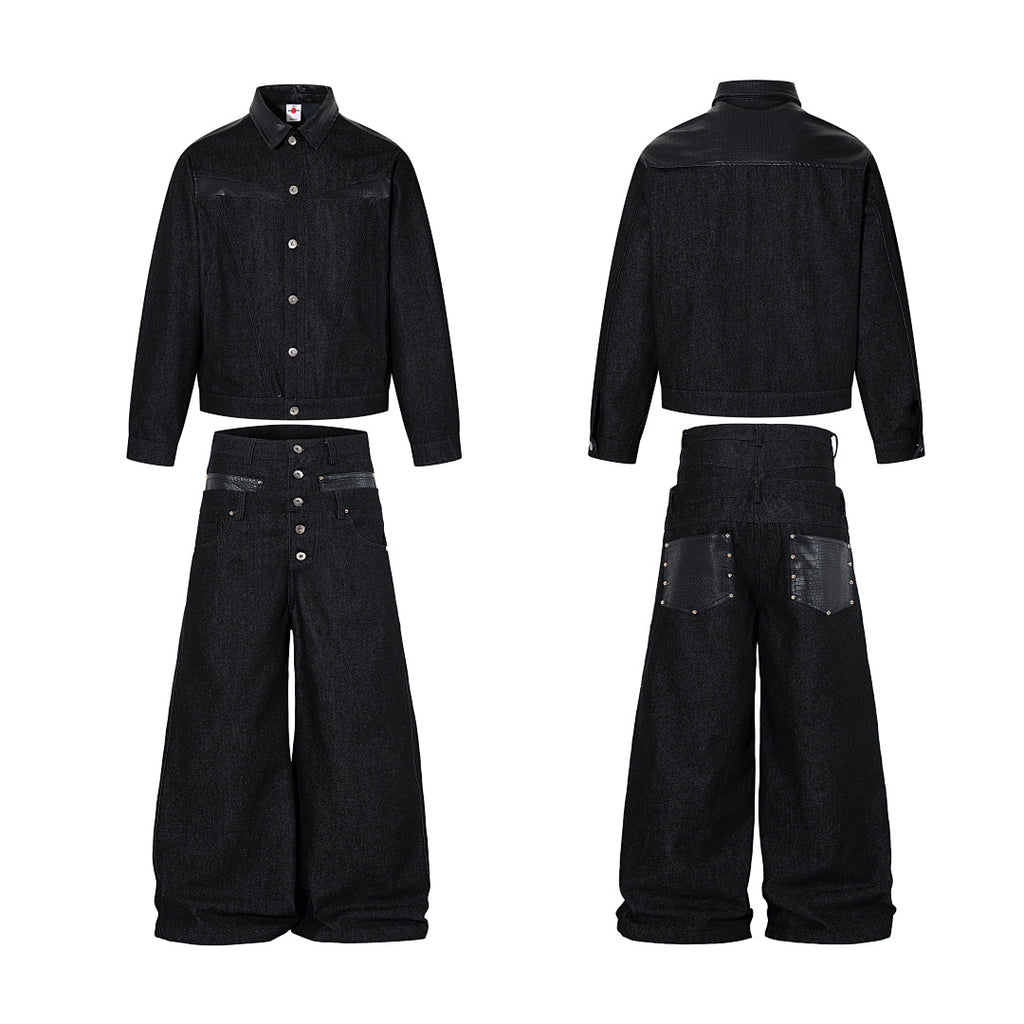 Raw Denim Jacket – Black