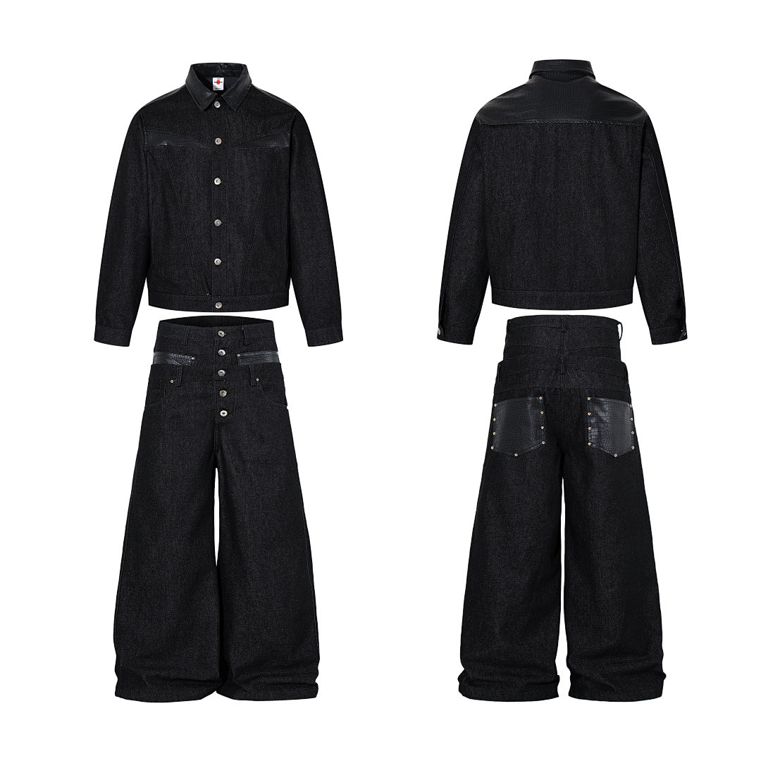 Raw Denim Jacket – Black
