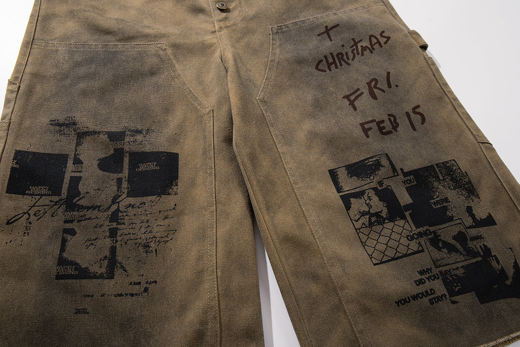Logging capri pants, khaki