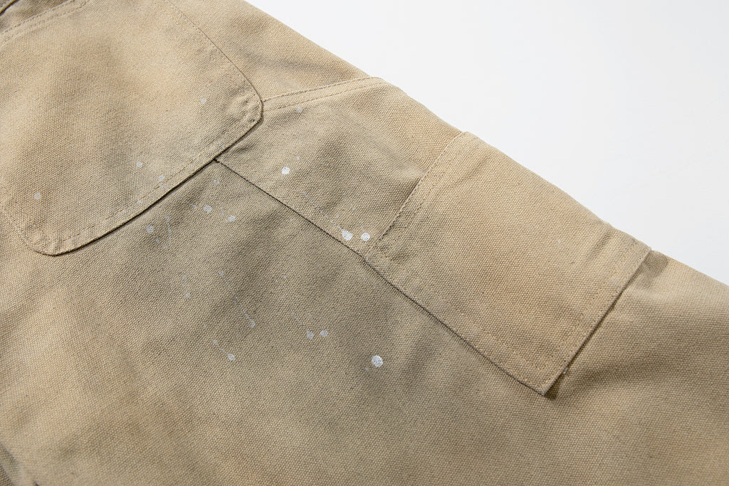Logging double-waisted trousers, khaki and blue