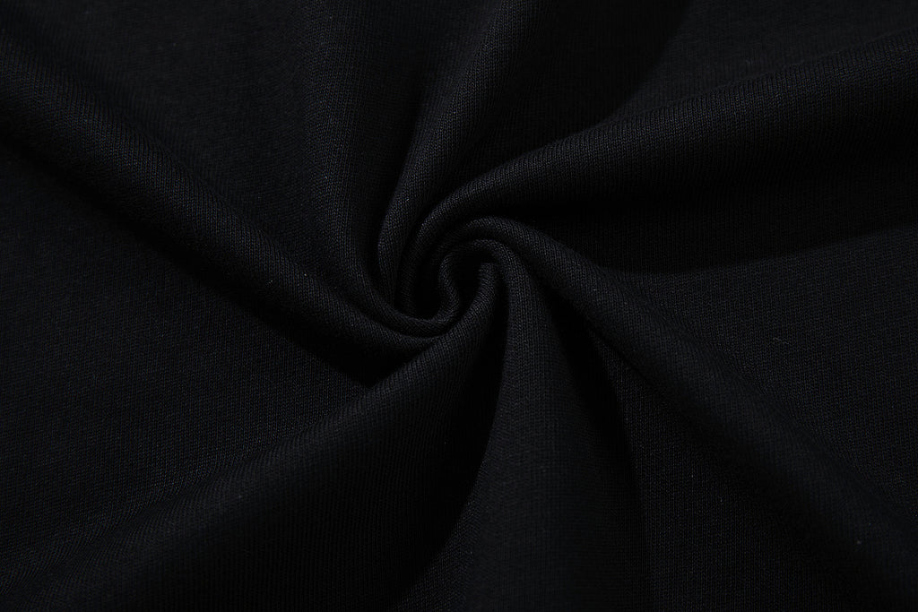 Double-layer-look long-sleeve T-shirt (dual-fabric style) – Black