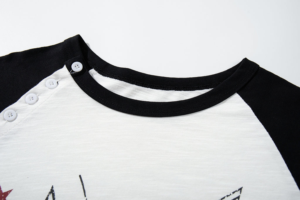 Slub Cotton Long-Sleeve Henley T-Shirt with Side Opening – Black