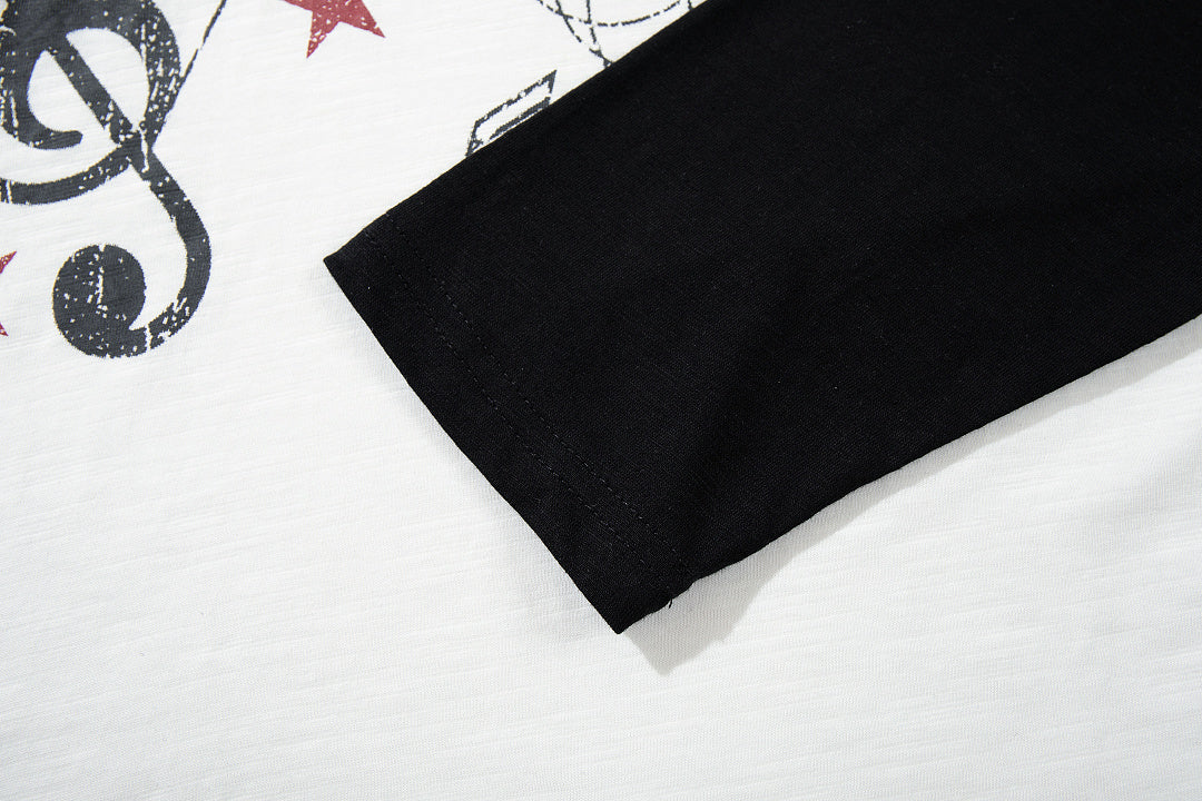 Slub Cotton Long-Sleeve Henley T-Shirt with Side Opening – Black