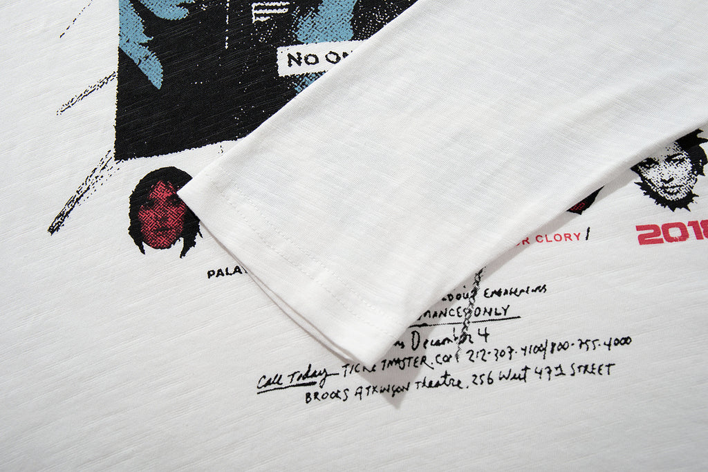 White long-sleeve slub cotton T-shirt
