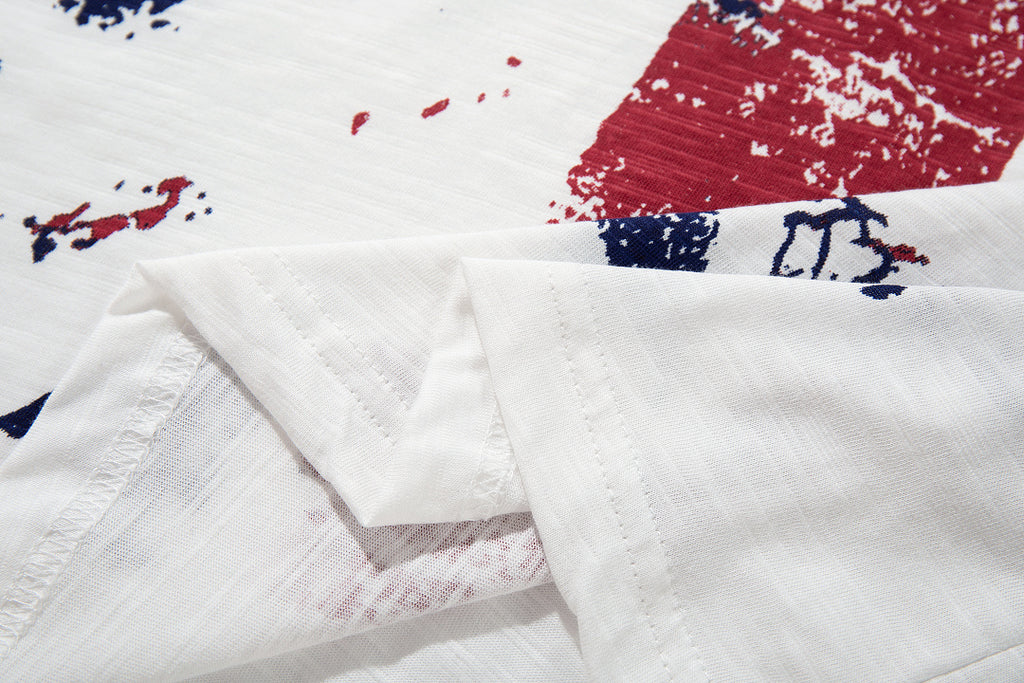 White long-sleeve slub cotton T-shirt