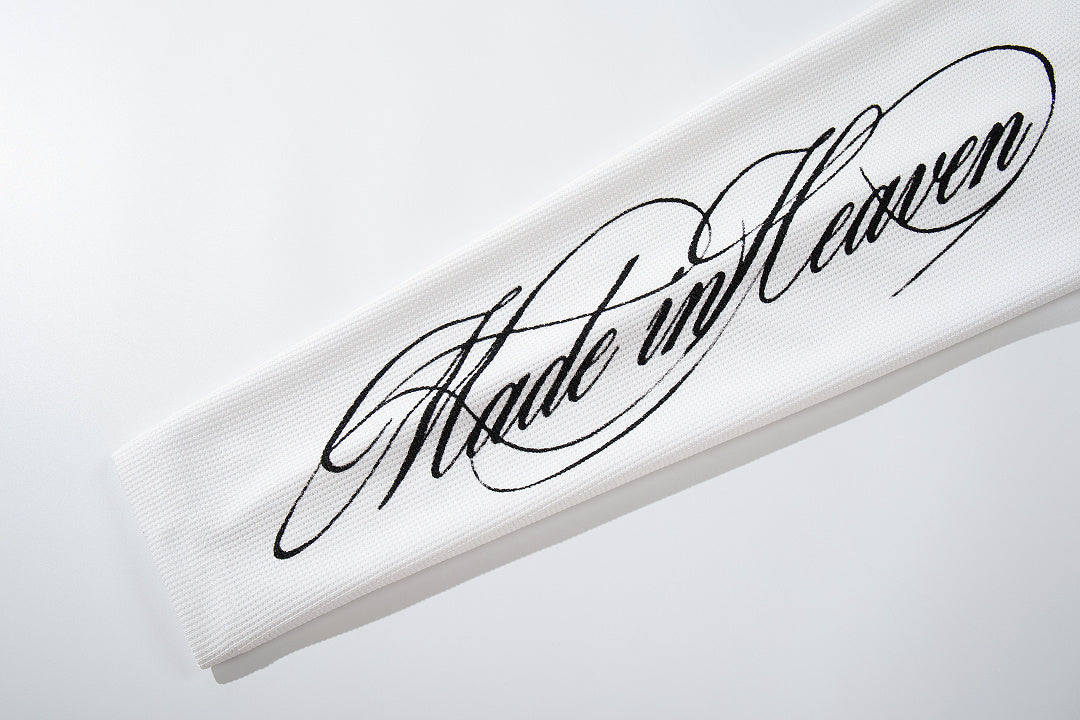Waffle-knit long-sleeve T-shirt, white