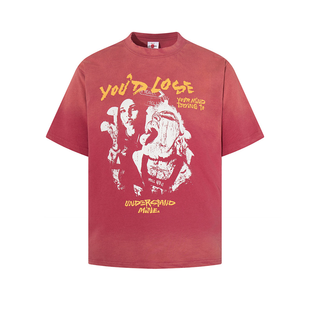 Washed Short-Sleeve T-Shirt – Black, Red
