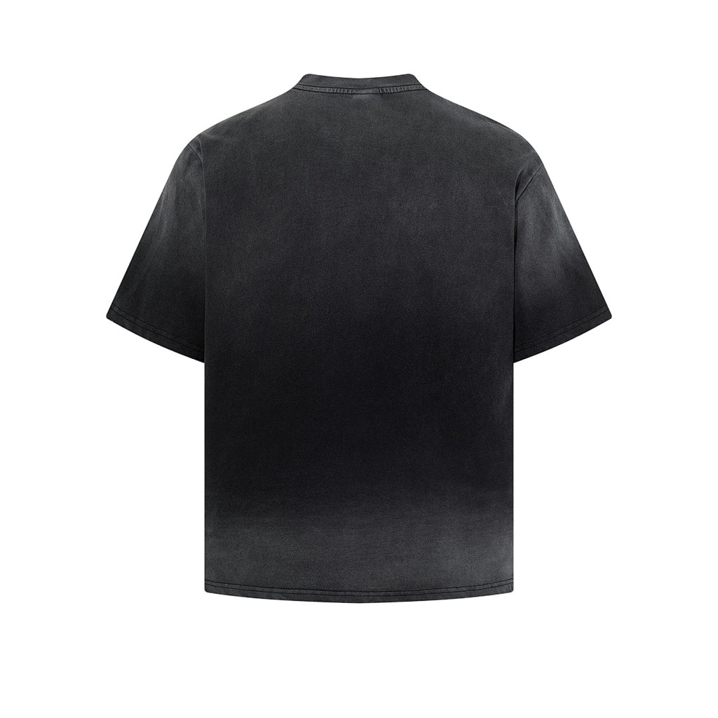 Washed Short-Sleeve T-Shirt – Black, Red
