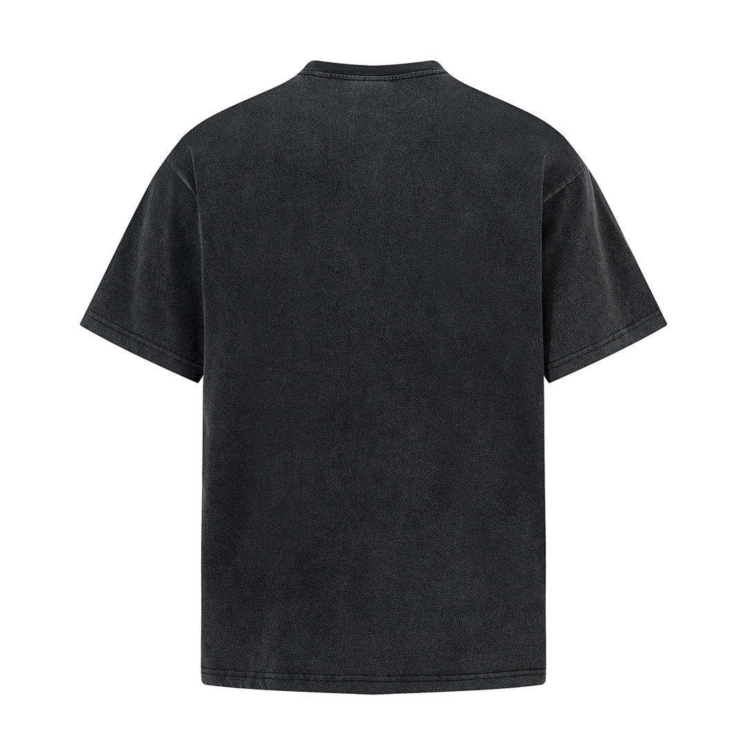 Washed short-sleeve T-shirt