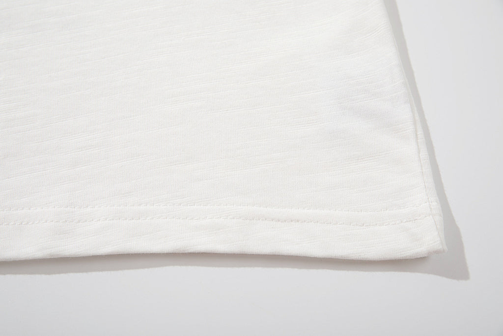 Slub cotton short-sleeve T-shirt – White