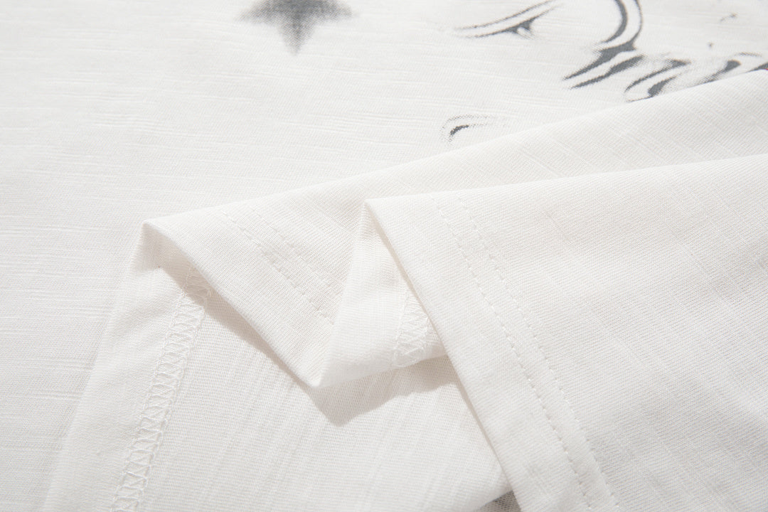 Slub cotton short-sleeve T-shirt – White
