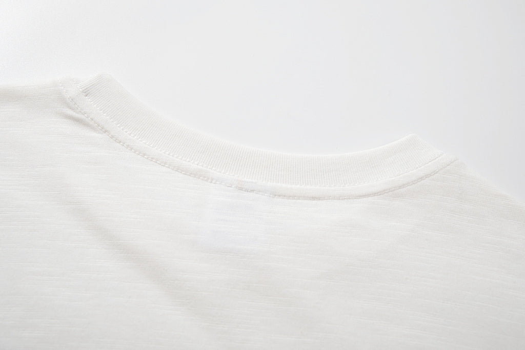 Slub cotton short-sleeve T-shirt – White