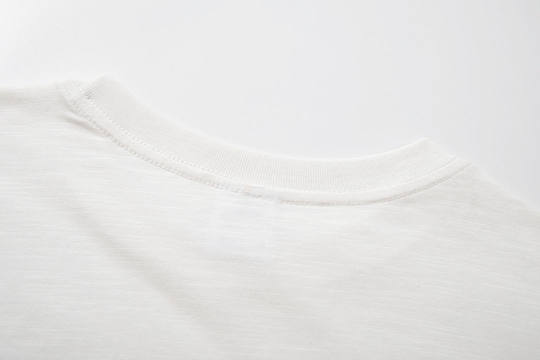 Slub cotton short-sleeve T-shirt – White