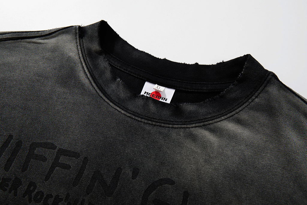 Washed Short-Sleeve T-Shirt – Black, Blue