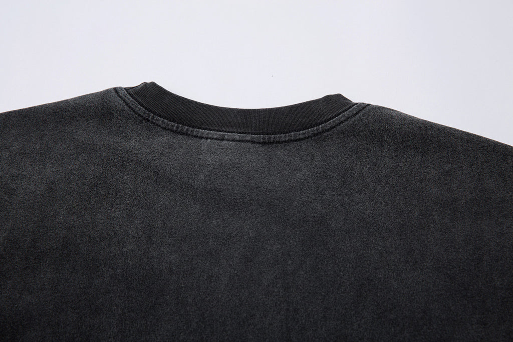 Washed short-sleeve T-shirt