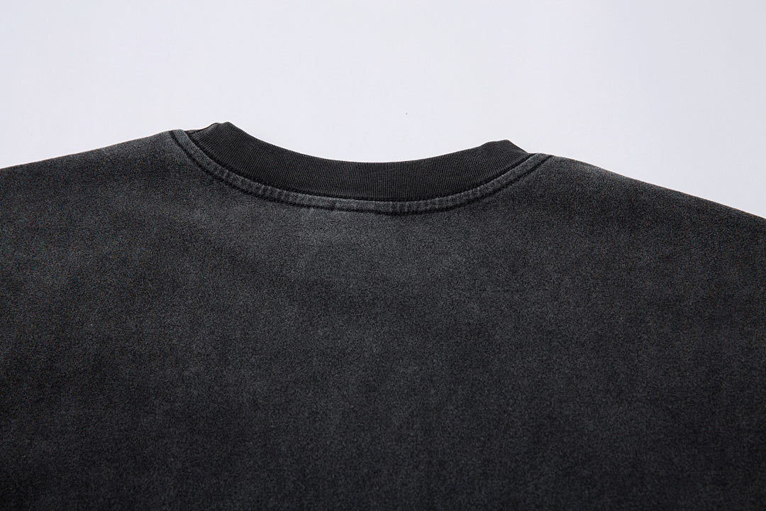 Washed short-sleeve T-shirt