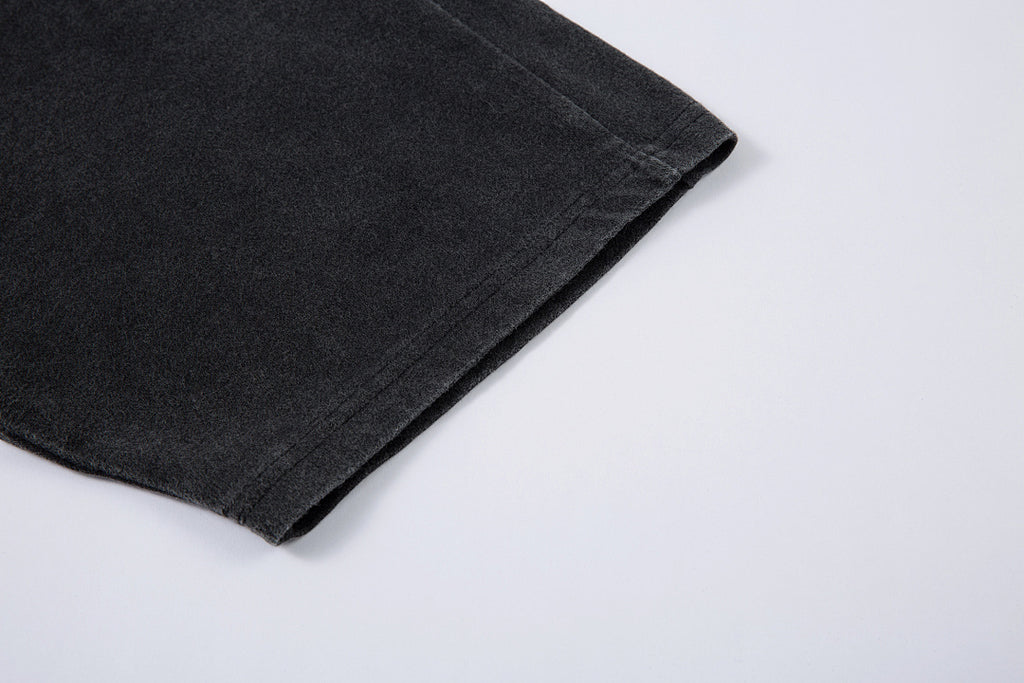 Washed short-sleeve T-shirt