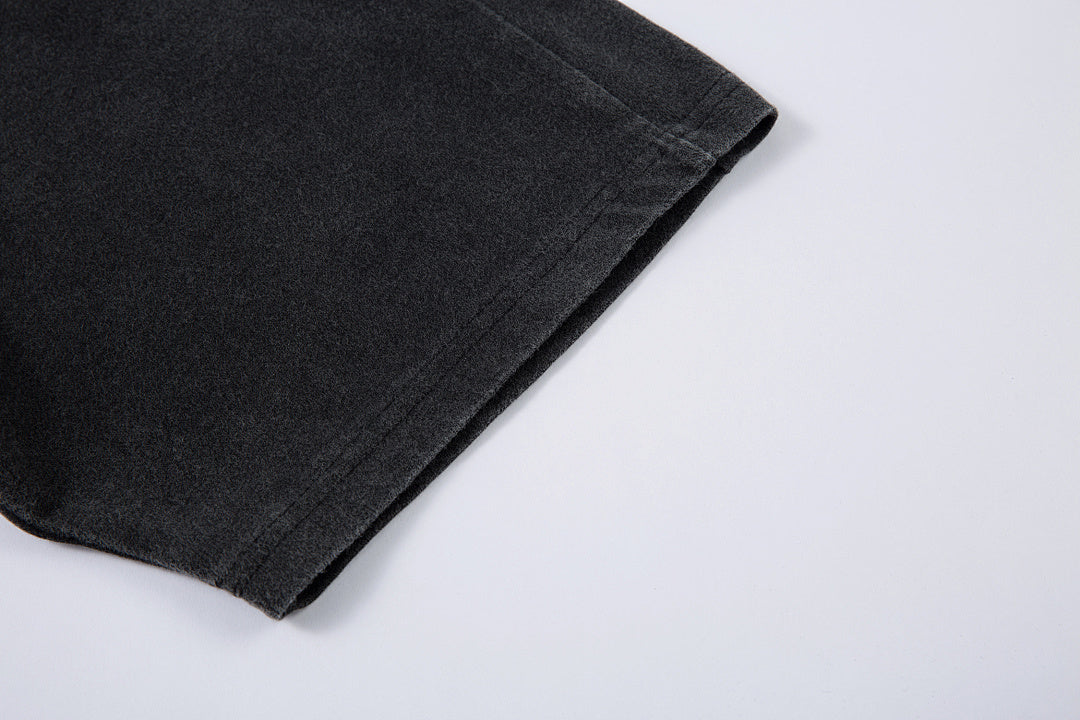 Washed short-sleeve T-shirt