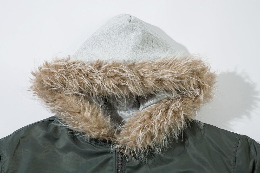 Faux-layered cotton-padded jacket
