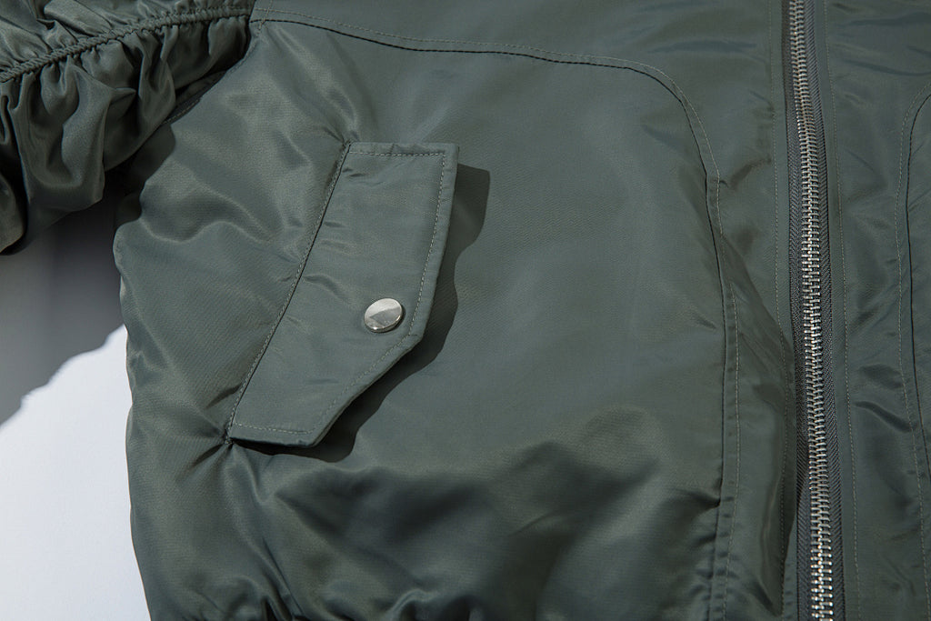 Faux-layered cotton-padded jacket