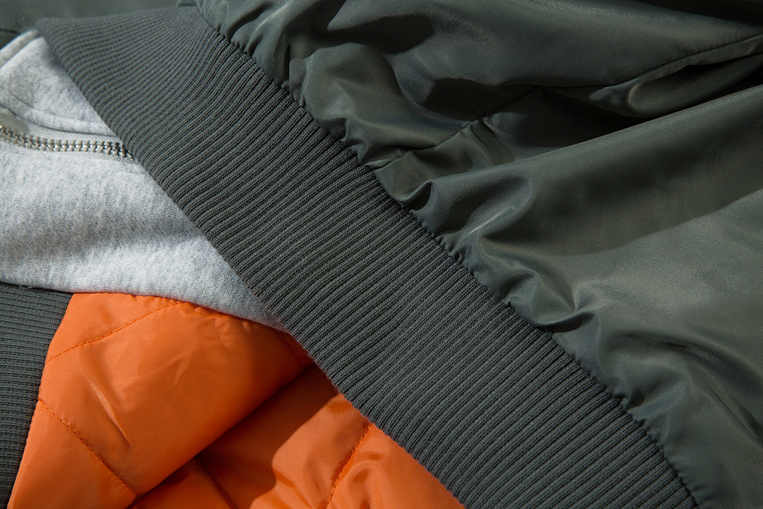Faux-layered cotton-padded jacket