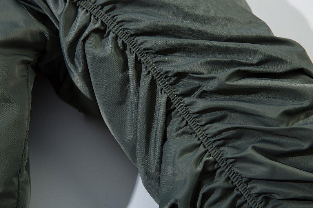 Faux-layered cotton-padded jacket