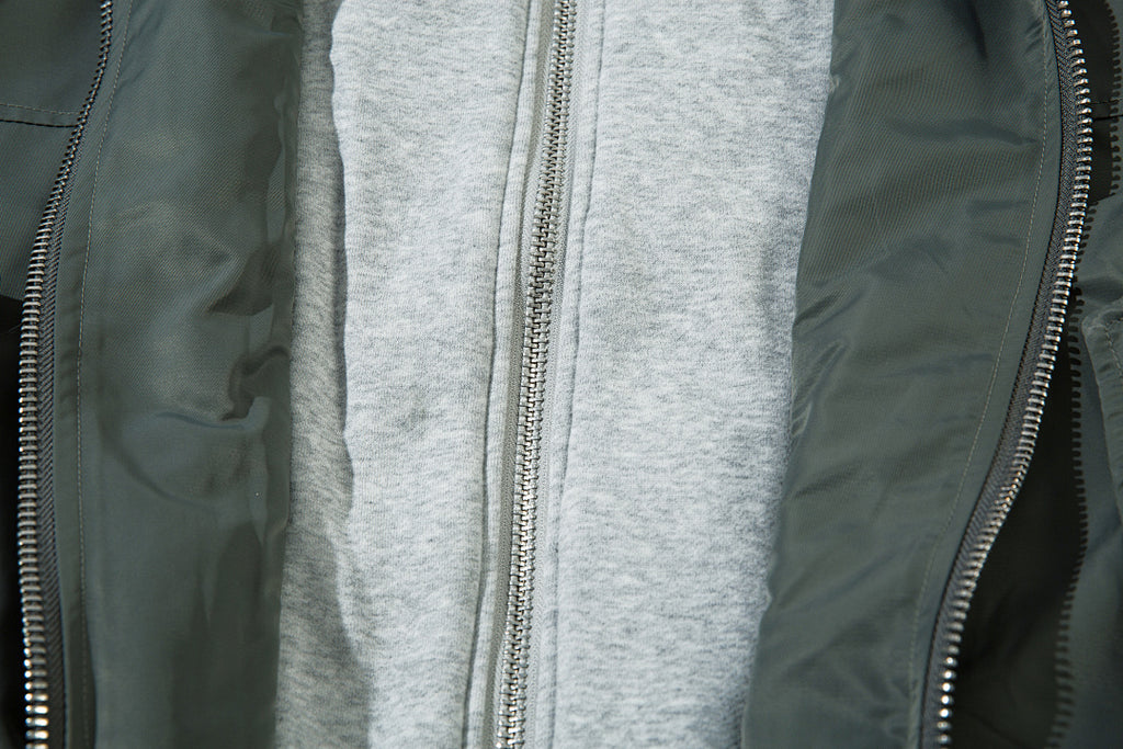 Faux-layered cotton-padded jacket