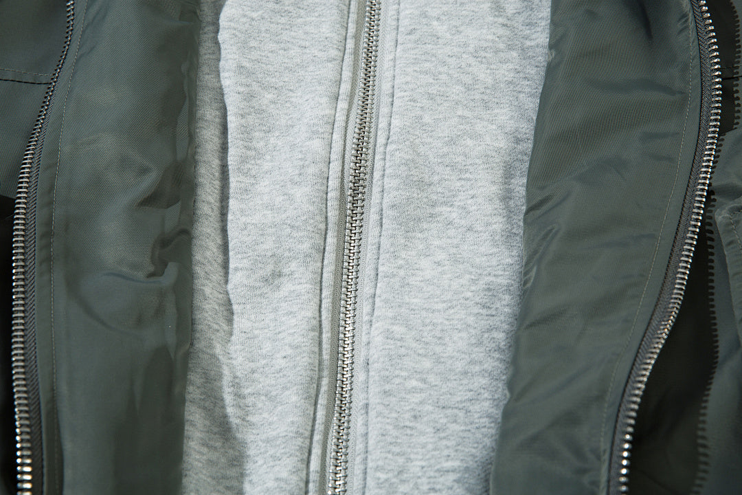 Faux-layered cotton-padded jacket