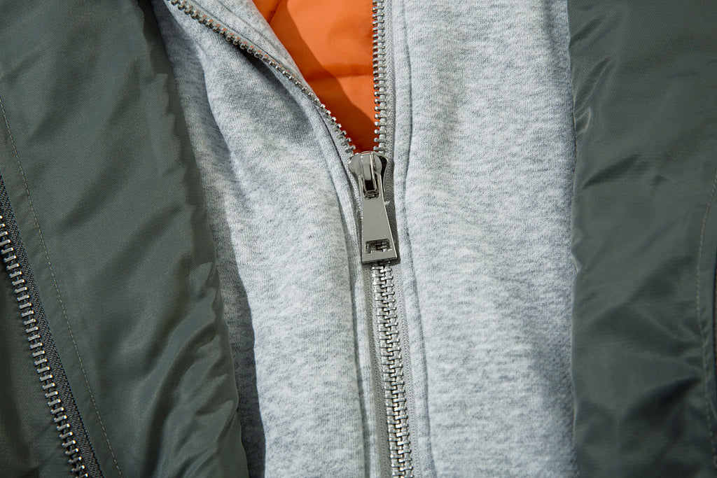Faux-layered cotton-padded jacket
