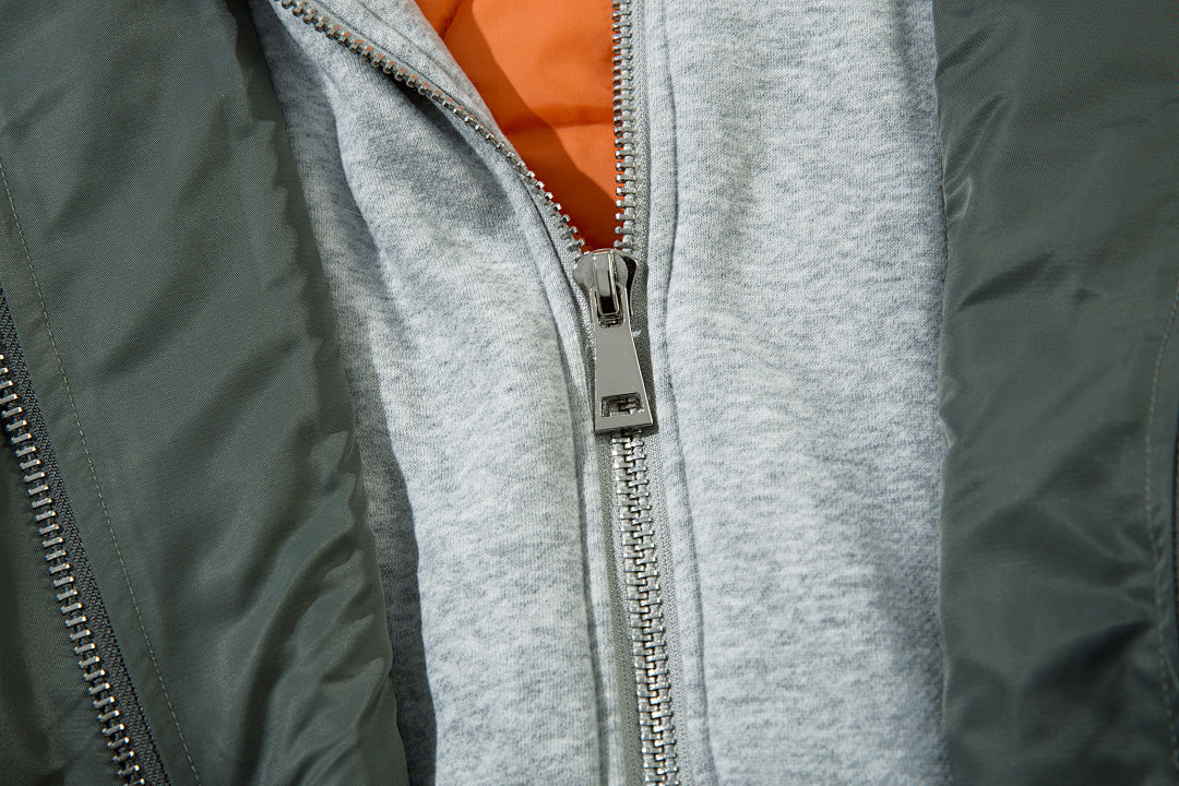 Faux-layered cotton-padded jacket