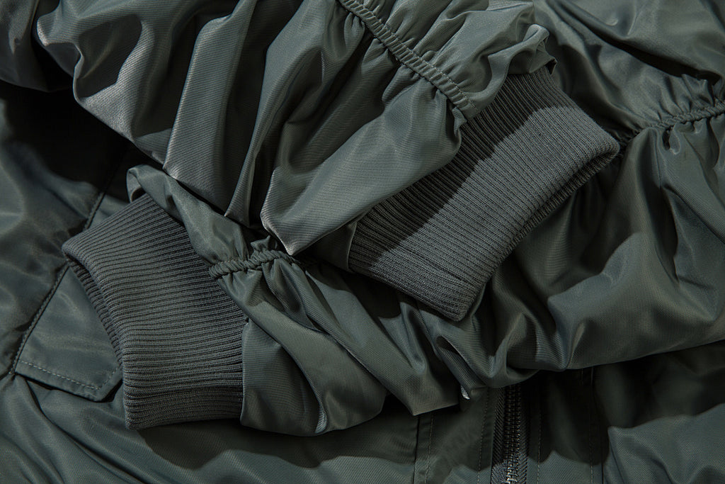 Faux-layered cotton-padded jacket