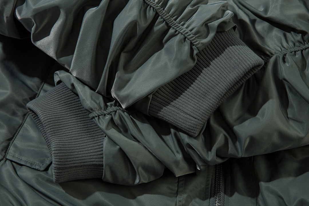 Faux-layered cotton-padded jacket