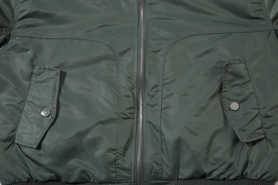 Faux-layered cotton-padded jacket