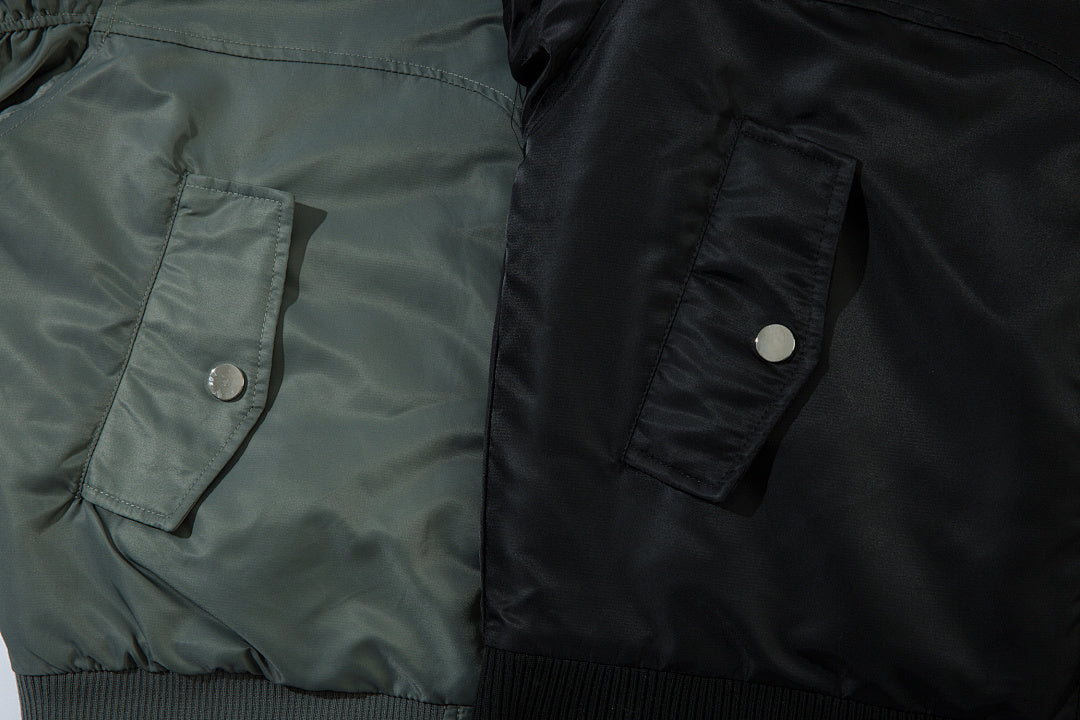 Faux-layered cotton-padded jacket