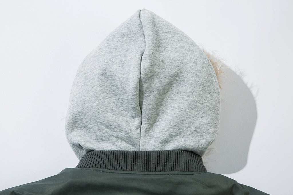 Faux-layered cotton-padded jacket