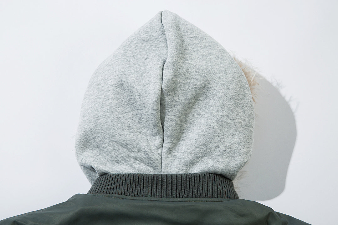 Faux-layered cotton-padded jacket
